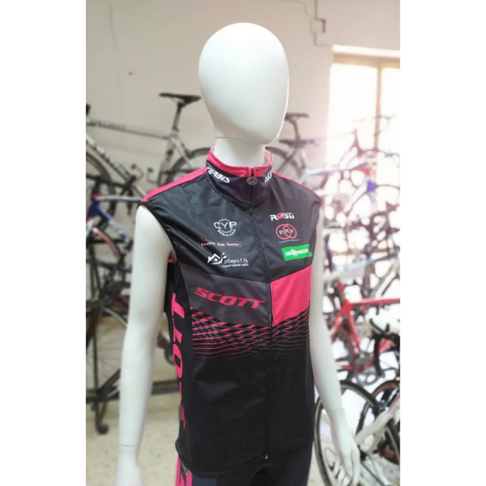 Smanicato ciclismo SCOTT Team ROSTI, colore nero-rosa-bianco